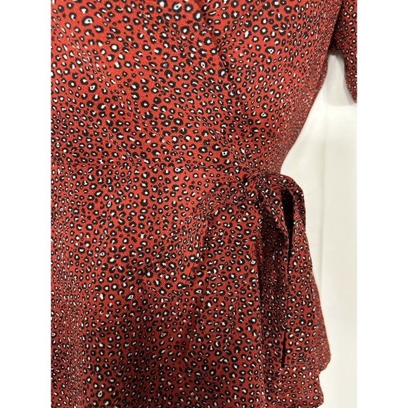 Monteau Womens Y2K Babydoll Wrap Top Dark‎ Red Whimsigoth Witchy Academia Size S - Picture 5 of 11